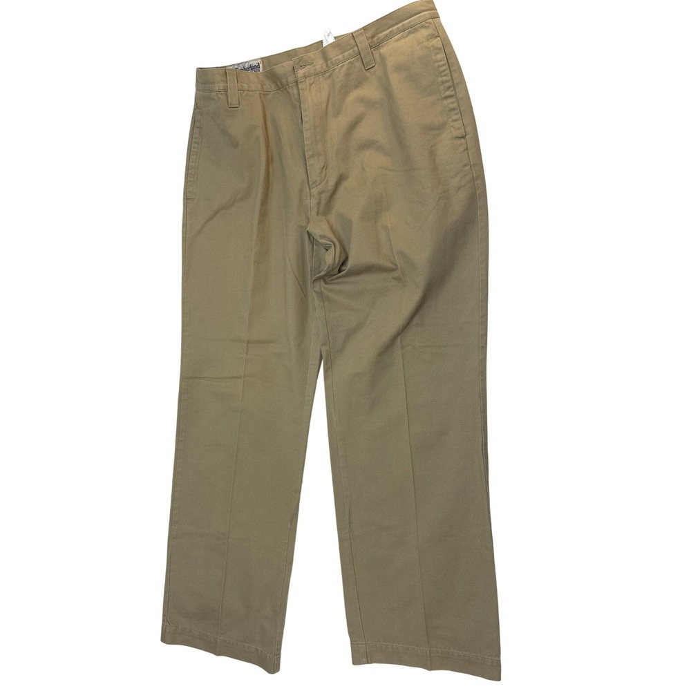 Timberland Stratham Issue Mens 38x30 Khaki Chino Pants Cotton Straight Leg Tan